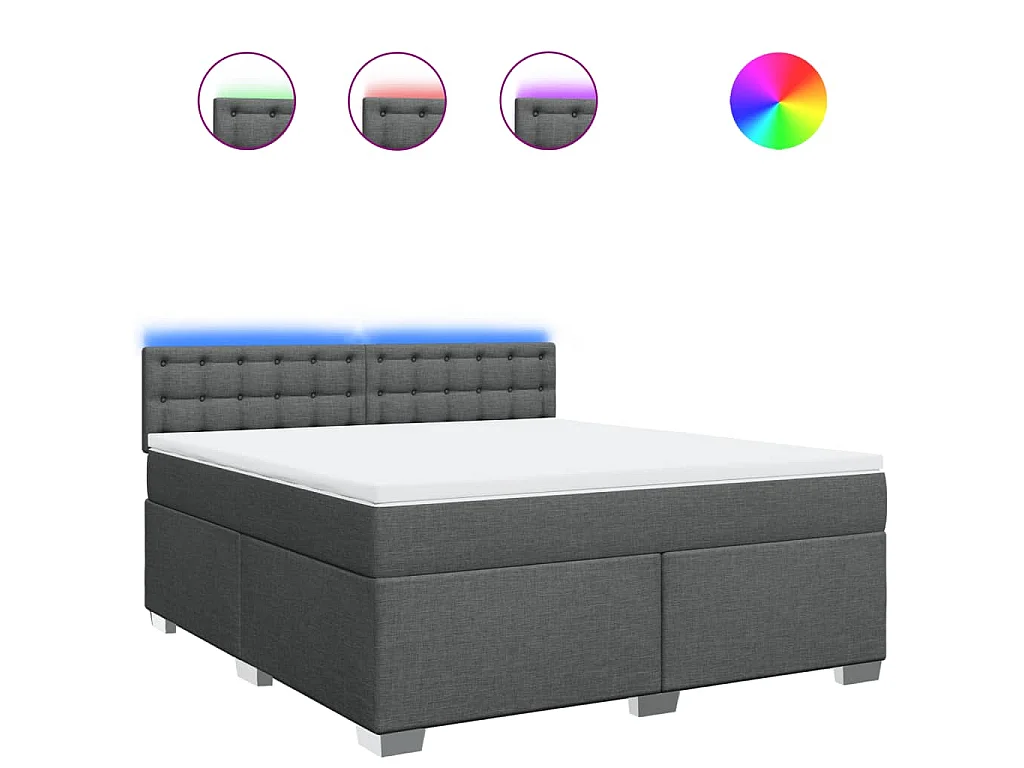 Boxspringbett mit Matratze Dunkelgrau 180x200 cm Stoff