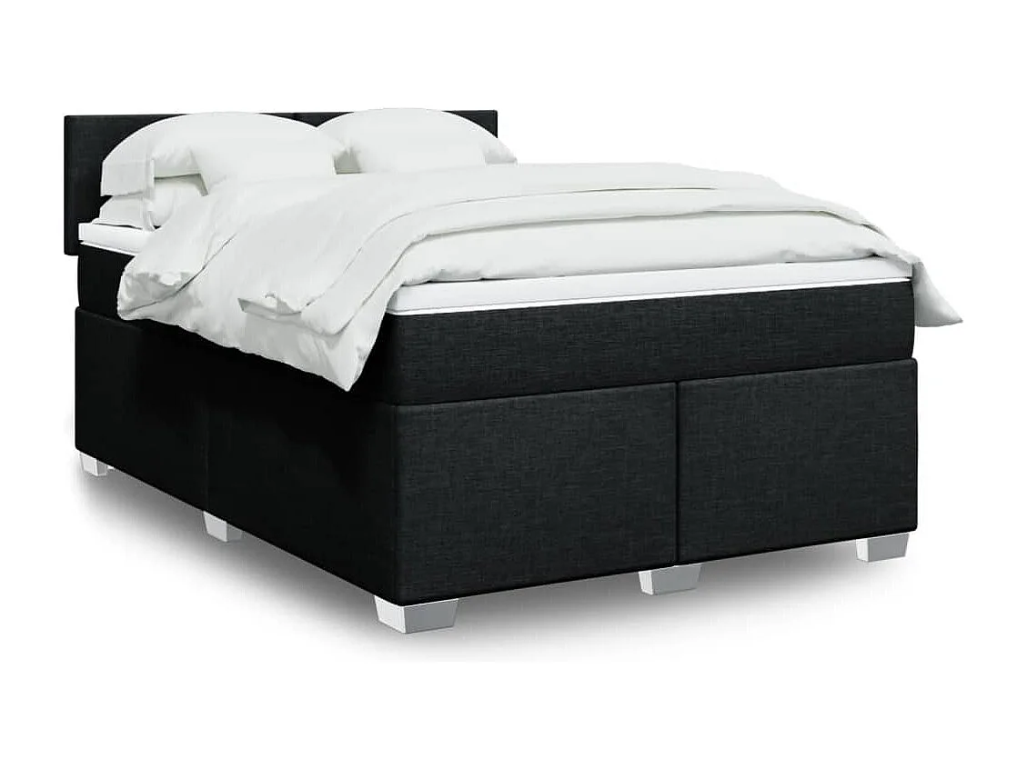 Boxspringbett mit Matratze Schwarz 140x200 cm Stoff