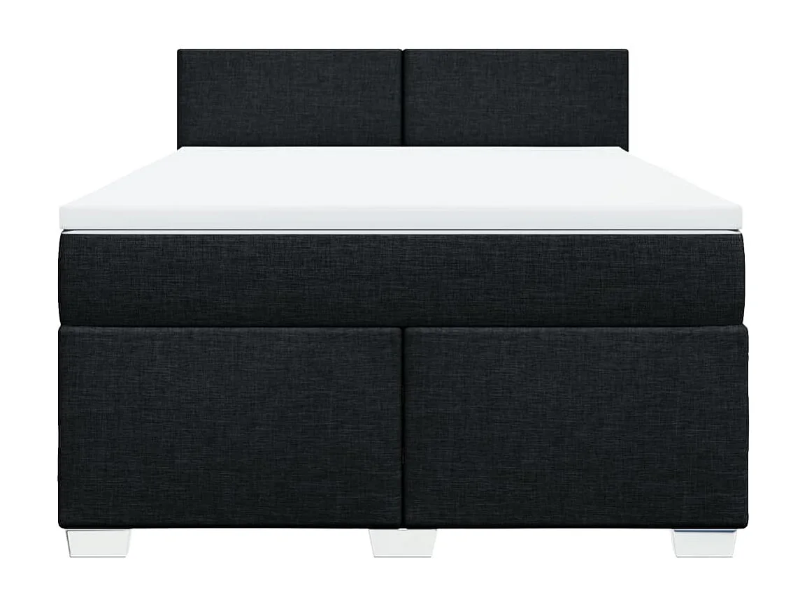 Boxspringbett mit Matratze Schwarz 140x200 cm Stoff