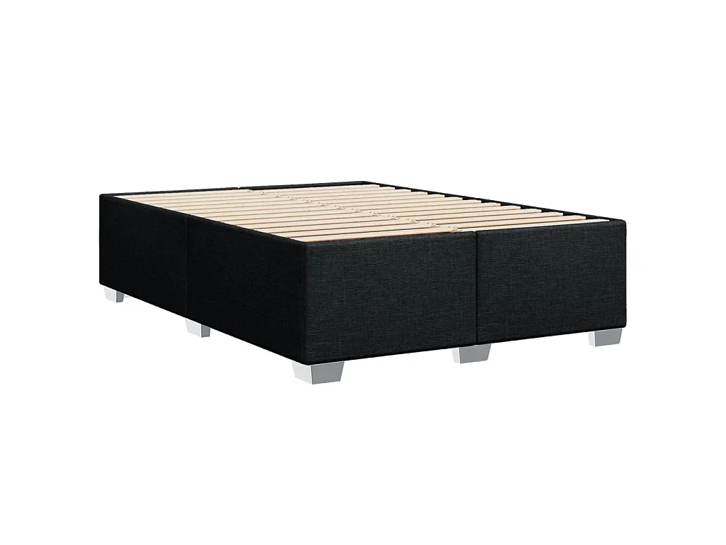Cama box spring con colchón tela negro 140x200 cm