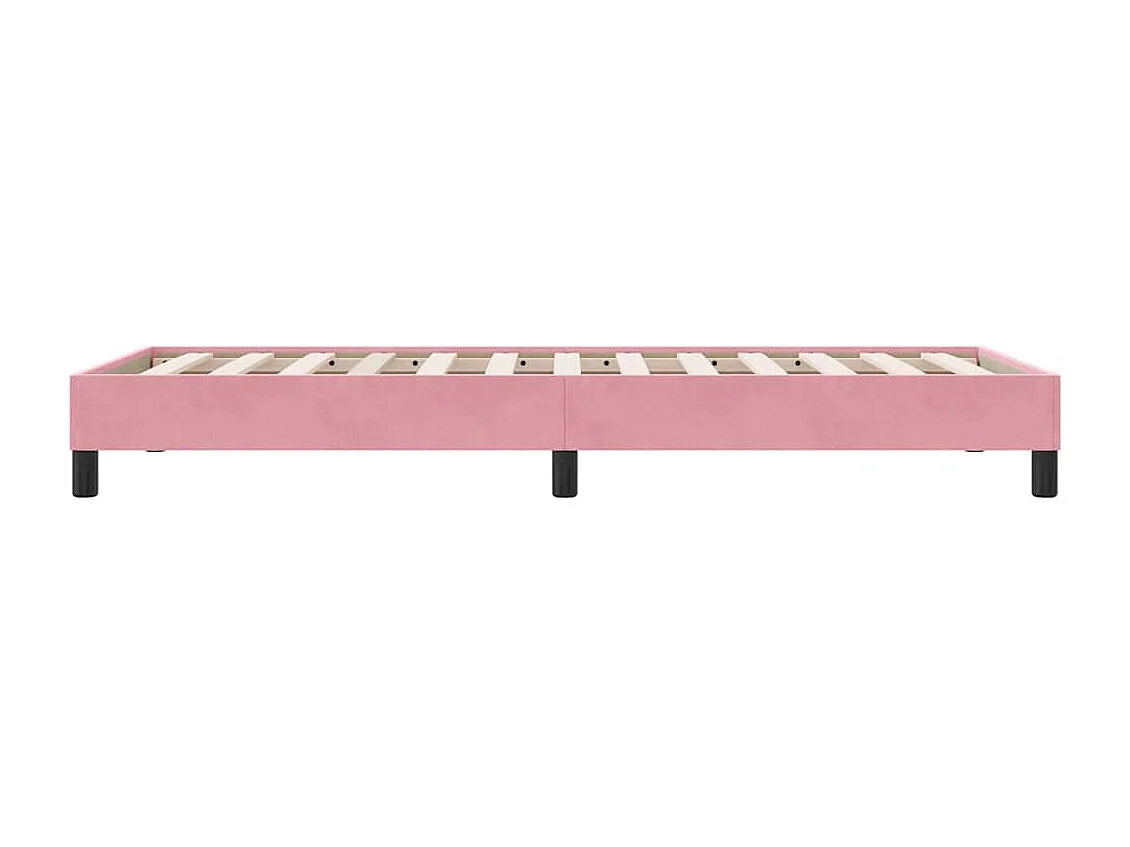 Cadre de lit sans matelas rose 100x220 cm velours