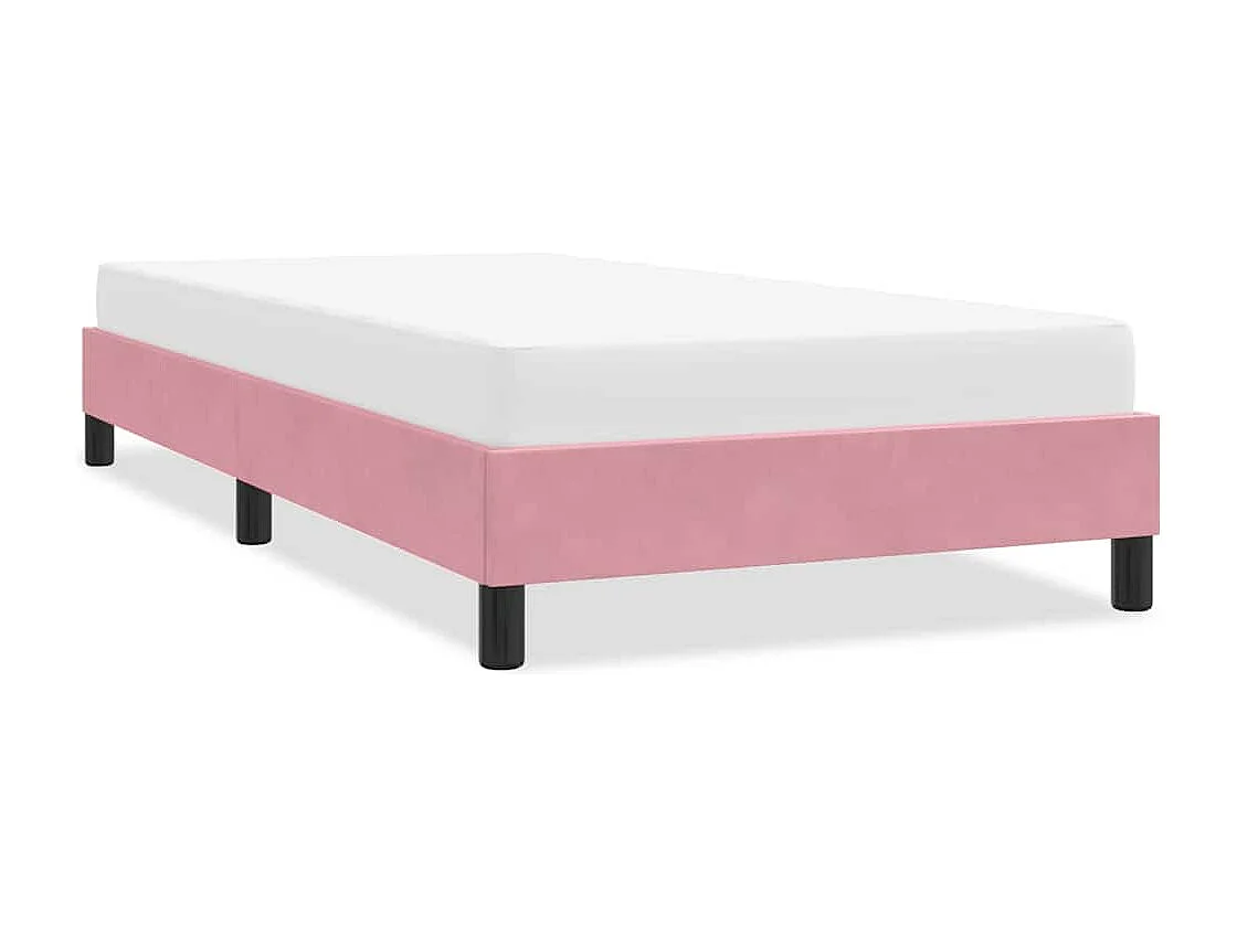 Cadre de lit sans matelas rose 100x220 cm velours