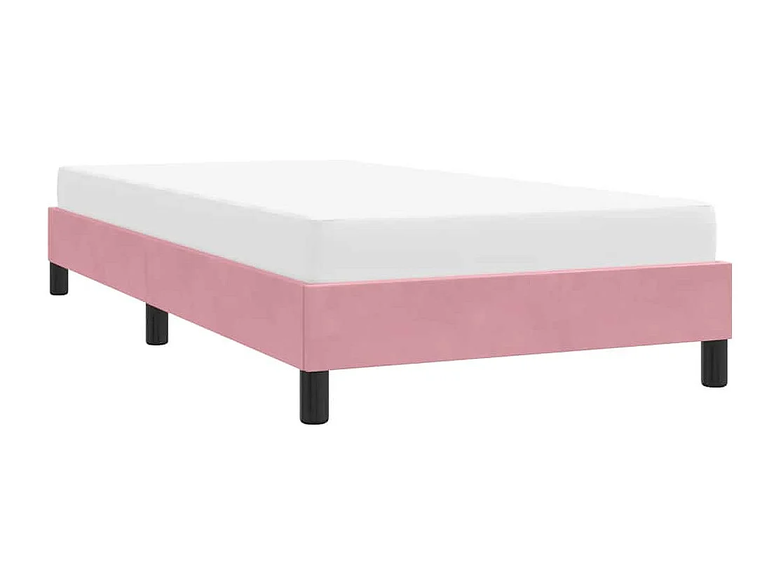Cadre de lit sans matelas rose 100x220 cm velours