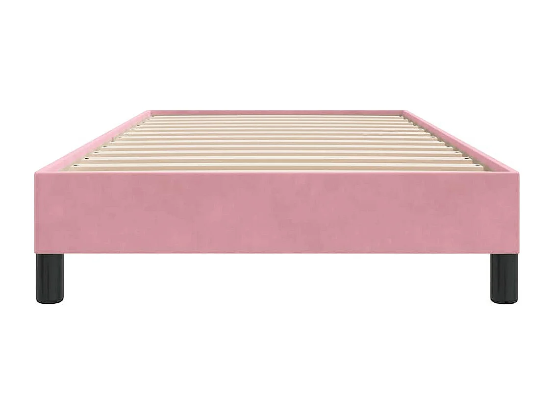 Cadre de lit sans matelas rose 100x220 cm velours