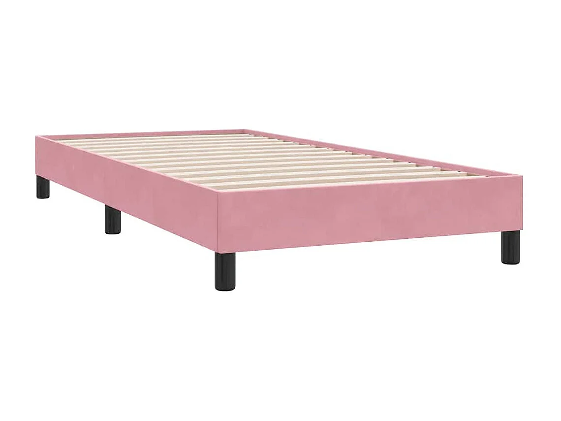 Cadre de lit sans matelas rose 100x220 cm velours