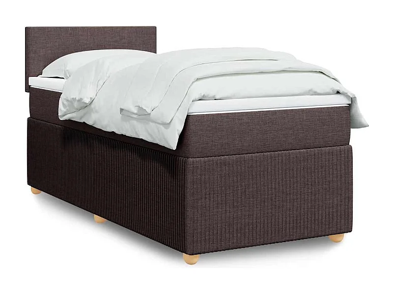Boxspringbett mit Matratze Dunkelbraun 90x190 cm Stoff