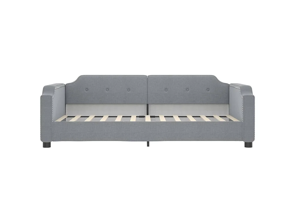 Tagesbett Ausziehbar mit Schubladen Hellgrau 100x200 cm Stoff