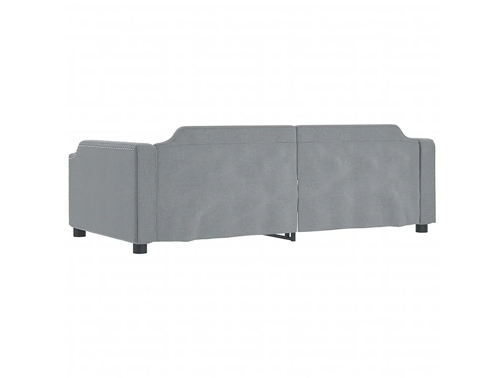 Tagesbett Ausziehbar mit Schubladen Hellgrau 100x200 cm Stoff