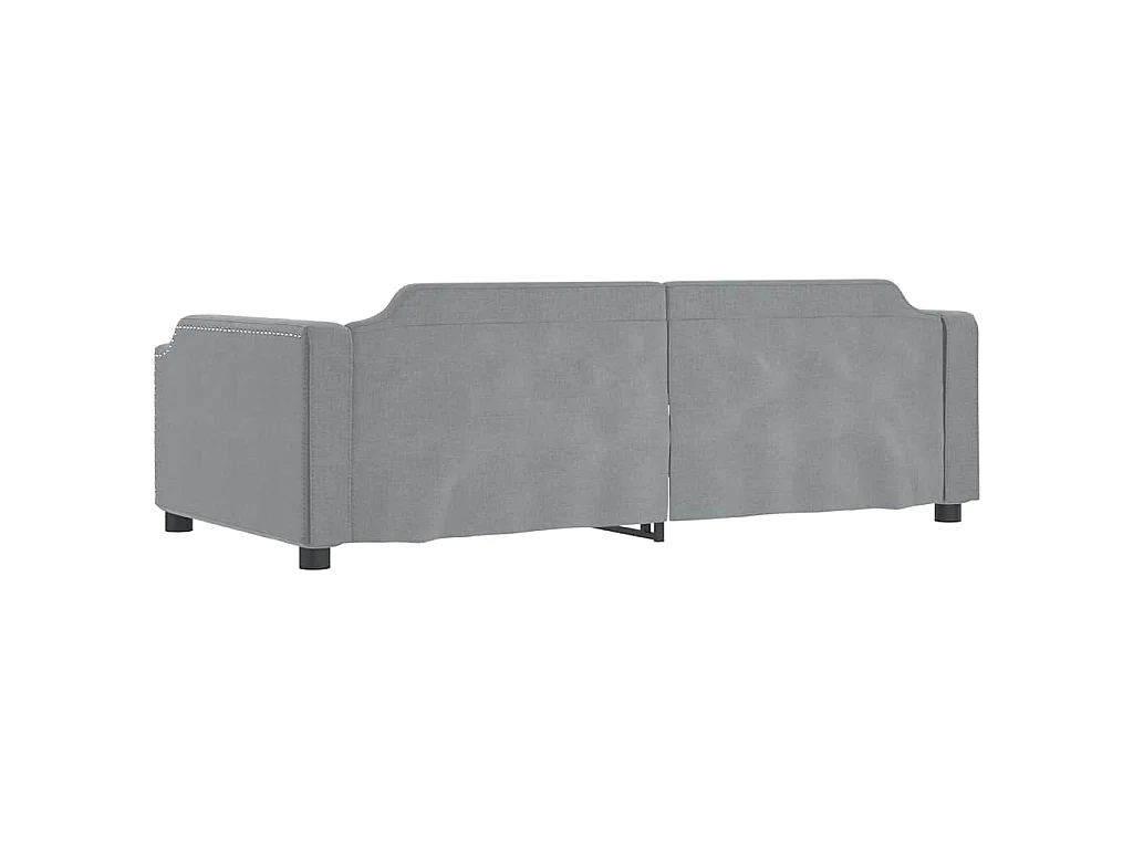 Tagesbett Ausziehbar mit Schubladen Hellgrau 100x200 cm Stoff