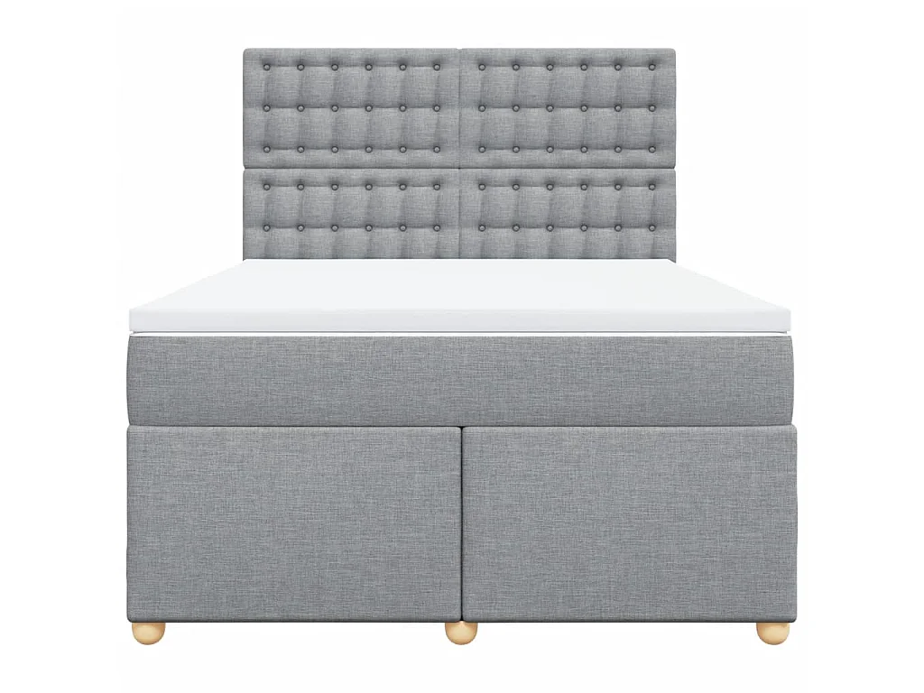 Boxspring met matras stof lichtgrijs 160x200 cm