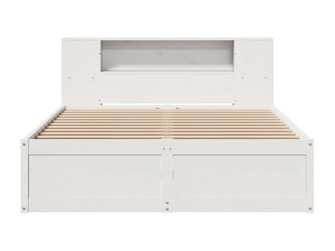 Cadre de lit sans matelas blanc 140x190 cm bois de pin massif