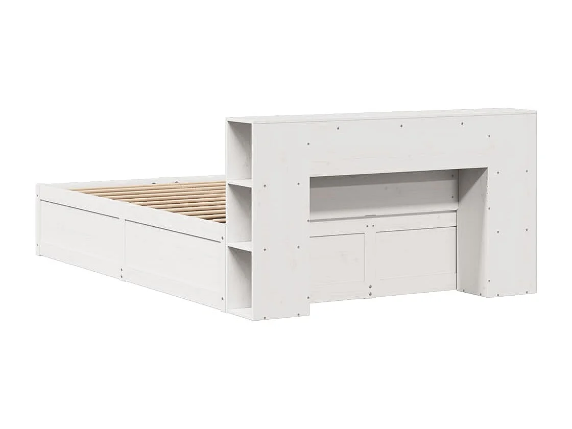 Cadre de lit sans matelas blanc 140x190 cm bois de pin massif