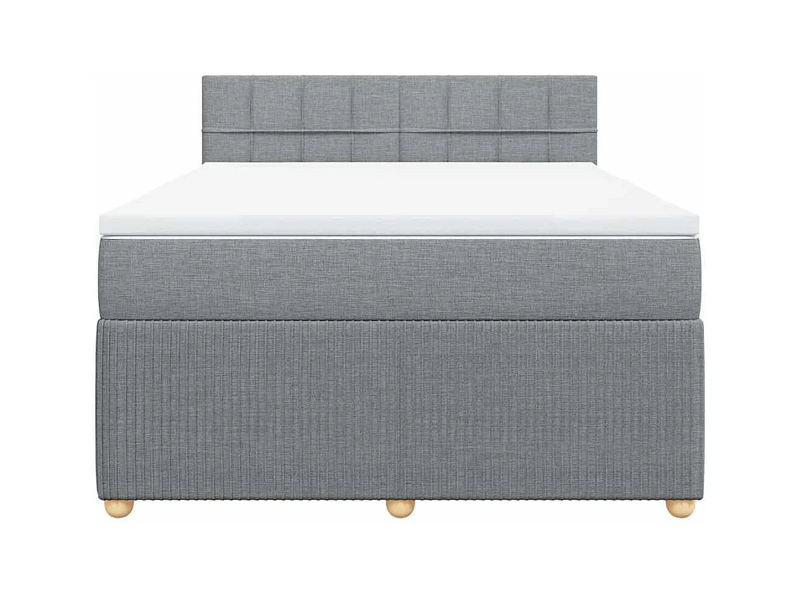 Sommier à lattes de lit avec matelas Gris clair 140x190cm Tissu