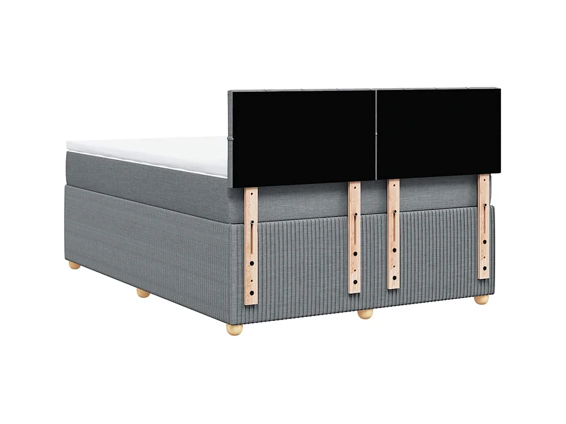Sommier à lattes de lit avec matelas Gris clair 140x190cm Tissu