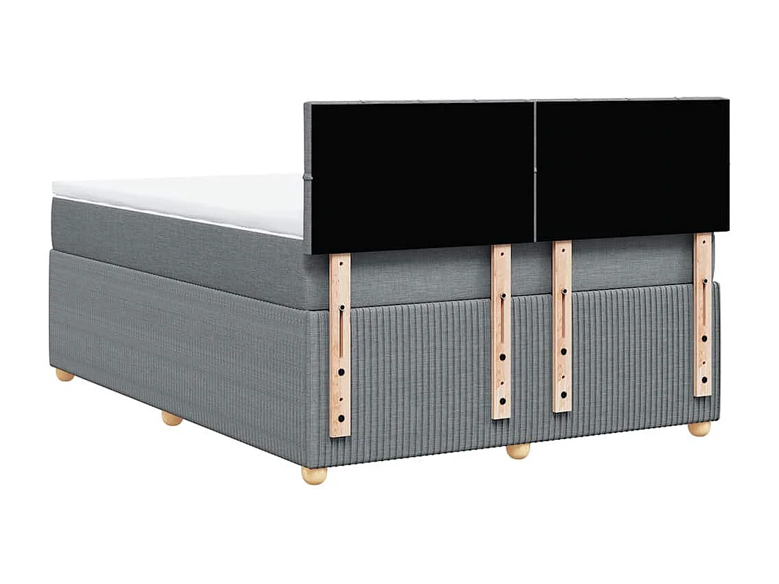 Boxspringbett mit Matratze Hellgrau 140x190 cm Stoff