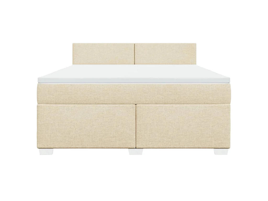 Sommier à lattes de lit avec matelas Crème 180x200 cm Tissu