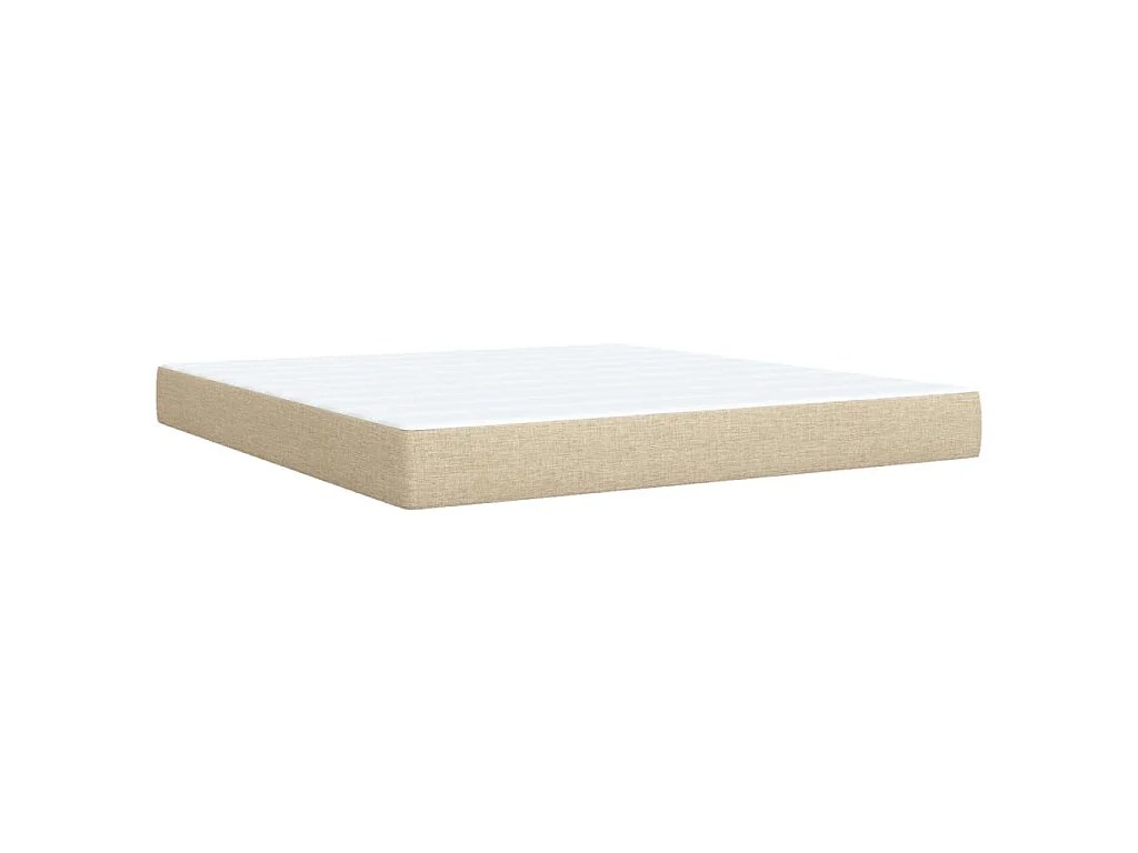 Sommier à lattes de lit avec matelas Crème 180x200 cm Tissu