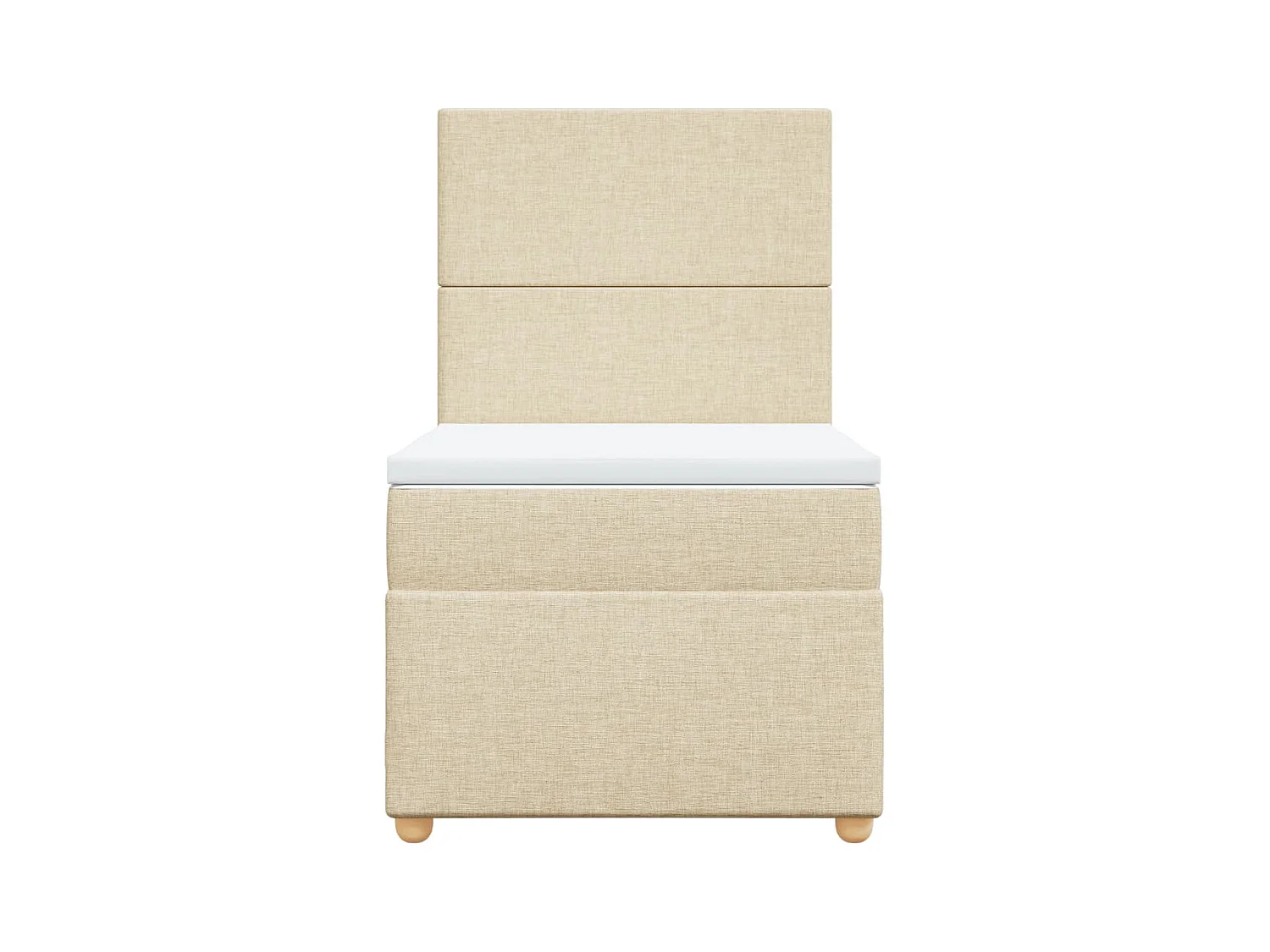 Boxspringbett mit Matratze Creme 90x190 cm Stoff