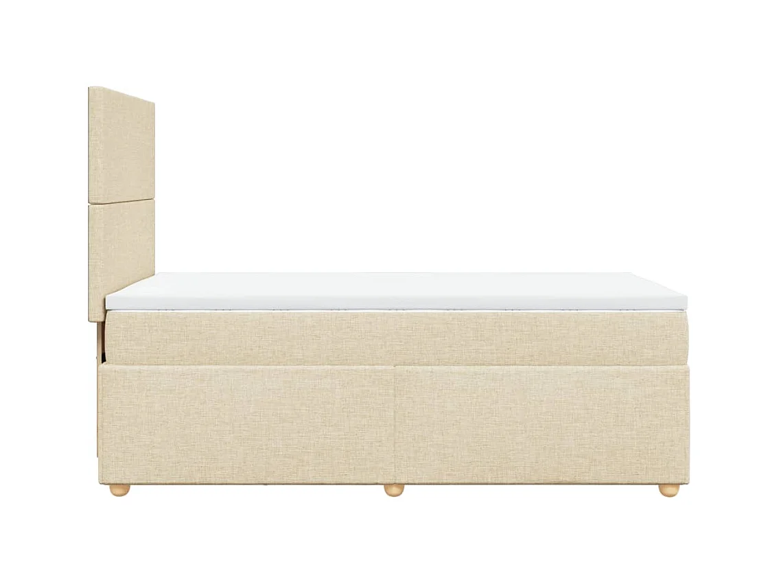 Boxspringbett mit Matratze Creme 90x190 cm Stoff