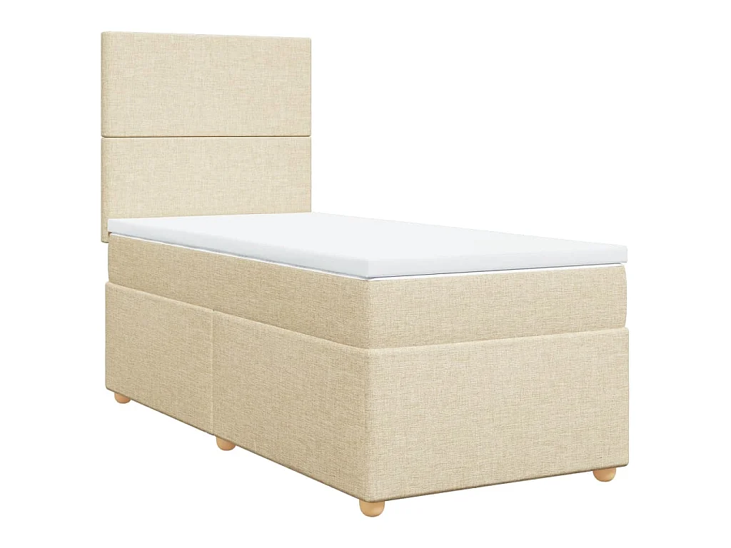 Cama com molas/colchão 90x190 cm tecido cor creme