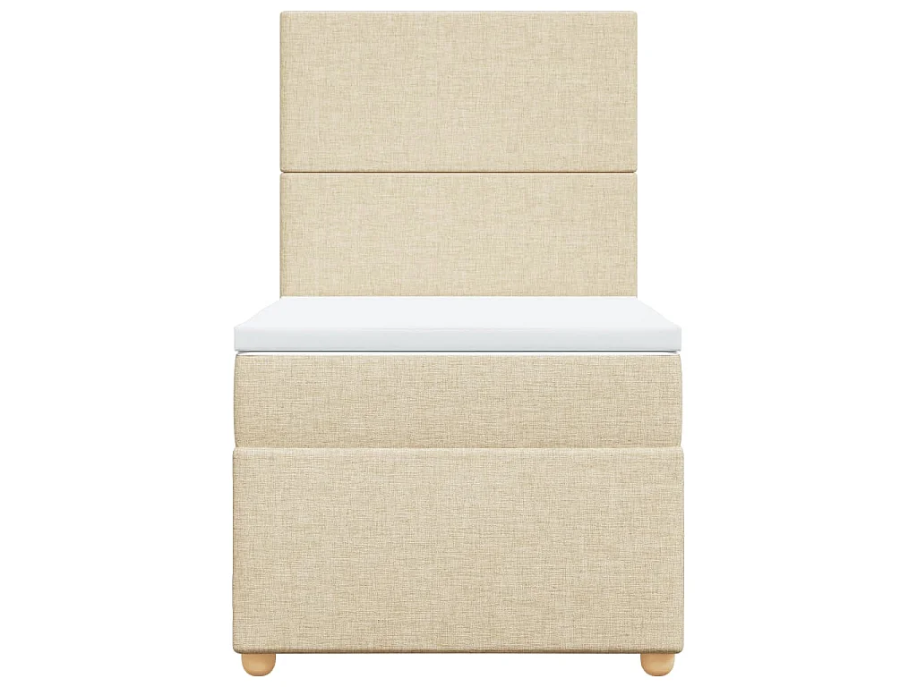 Cama com molas/colchão 90x190 cm tecido cor creme