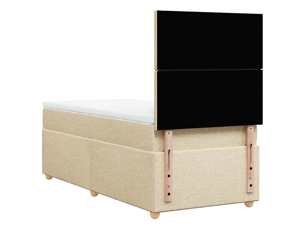 Cama com molas/colchão 90x190 cm tecido cor creme