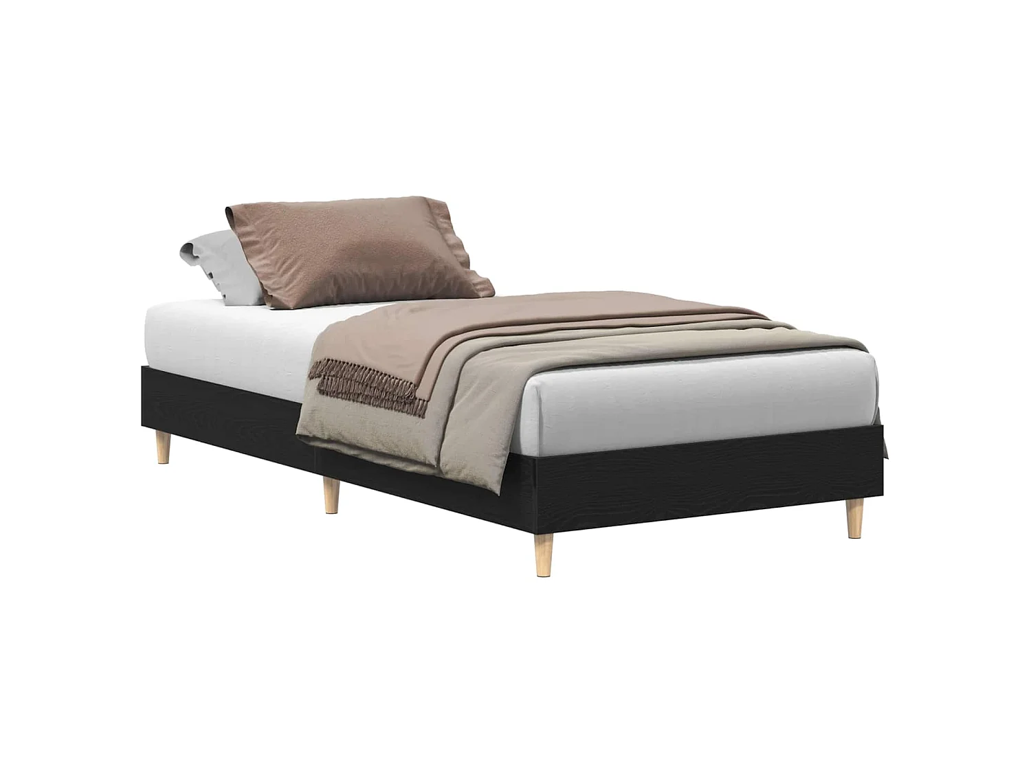 Struttura del letto Rovere Nero 203 x 93 x 25 cm