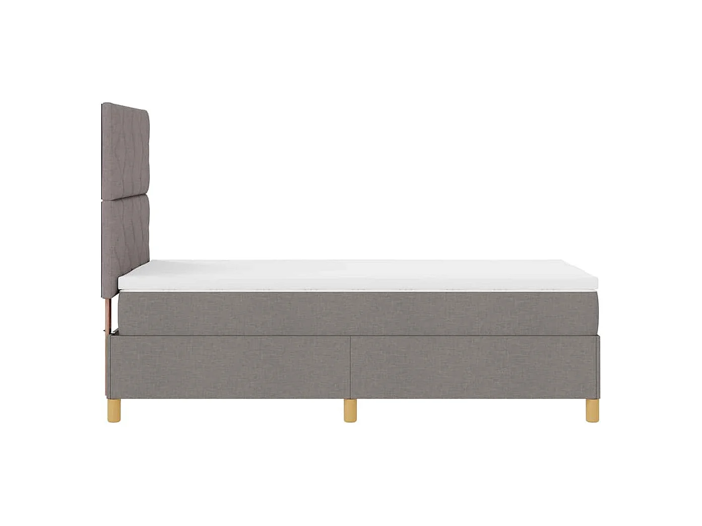 Lit à ressorts avec tête de lit Taupe 90 x 190 cm tissu
