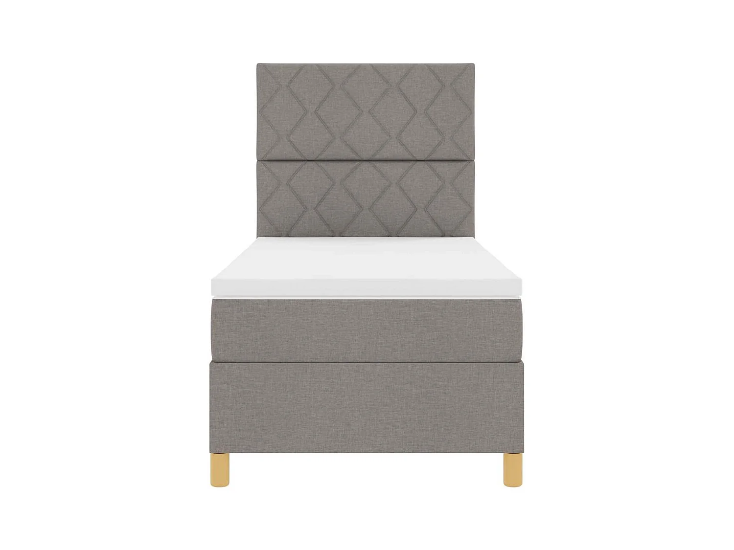 Lit à ressorts avec tête de lit Taupe 90 x 190 cm tissu