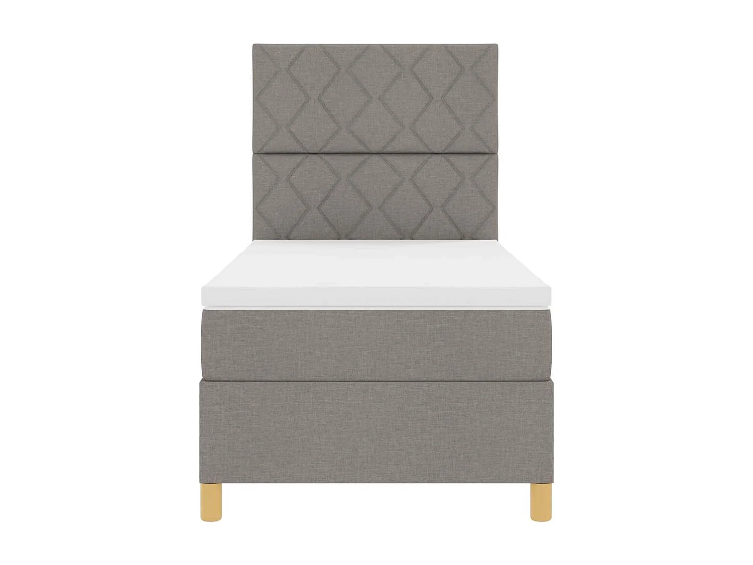 Lit à ressorts avec tête de lit Taupe 90 x 190 cm tissu