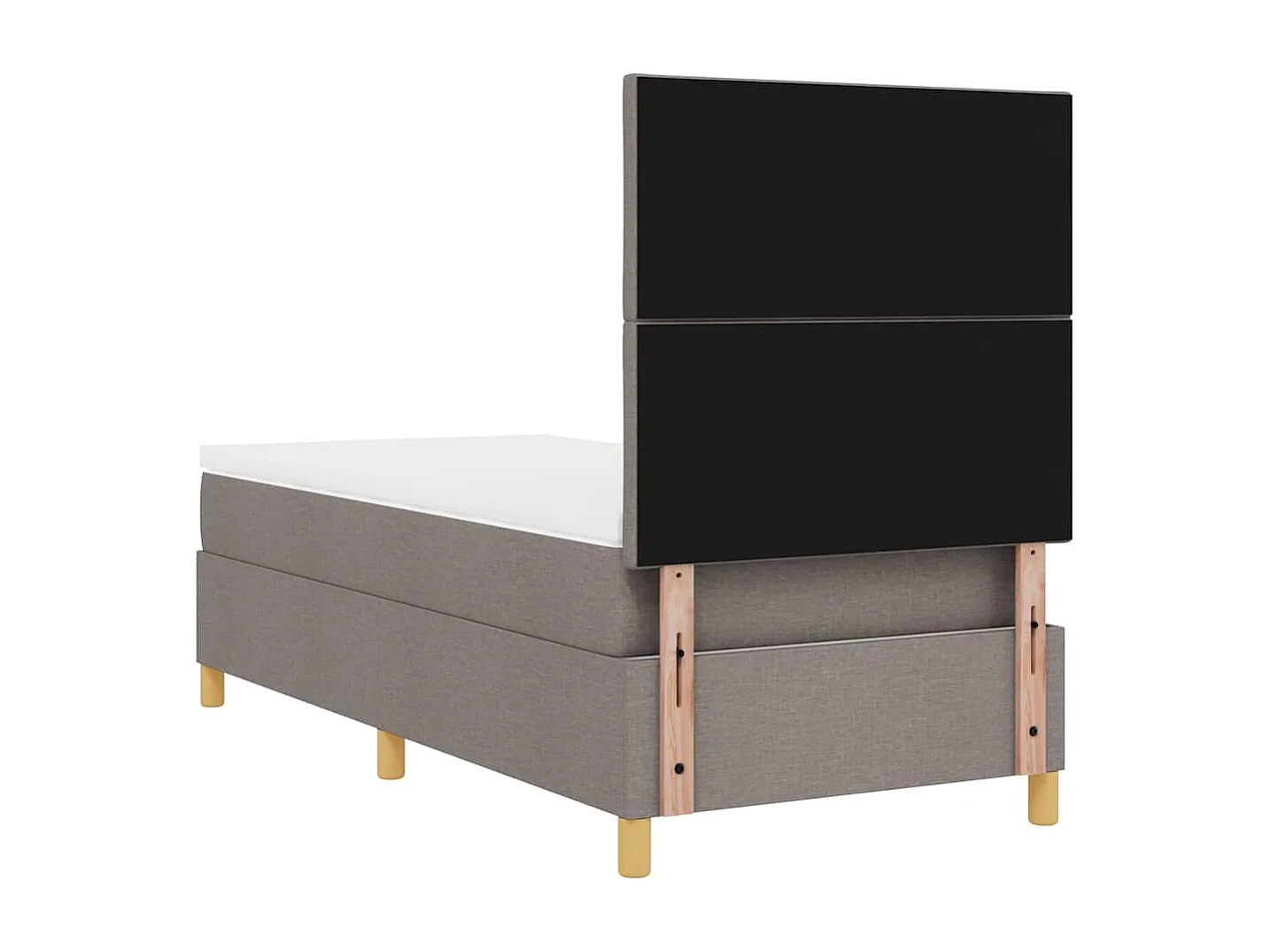 Lit à ressorts avec tête de lit Taupe 90 x 190 cm tissu