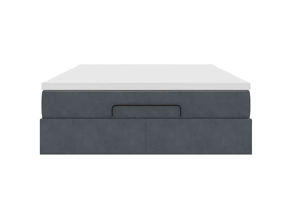 Ottoman-Bett mit Matratze Dunkelgrau 140x190 cm Samt