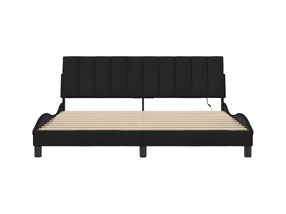 Bettgestell ohne Matratze "Hanko" Schwarz 180x200 cm Stoff