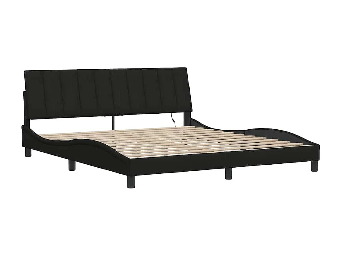Bedframe zonder matras "Hanko" stof zwart 180x200 cm