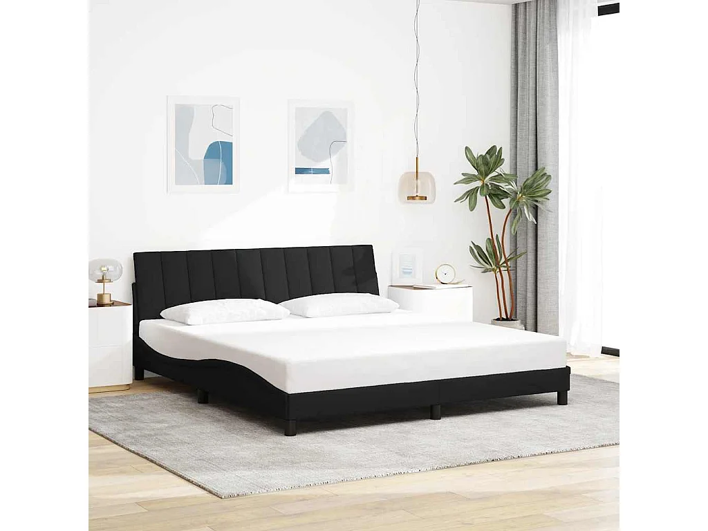 Giroletto senza Materasso Hanko Nero 180x200 cm in Tessuto