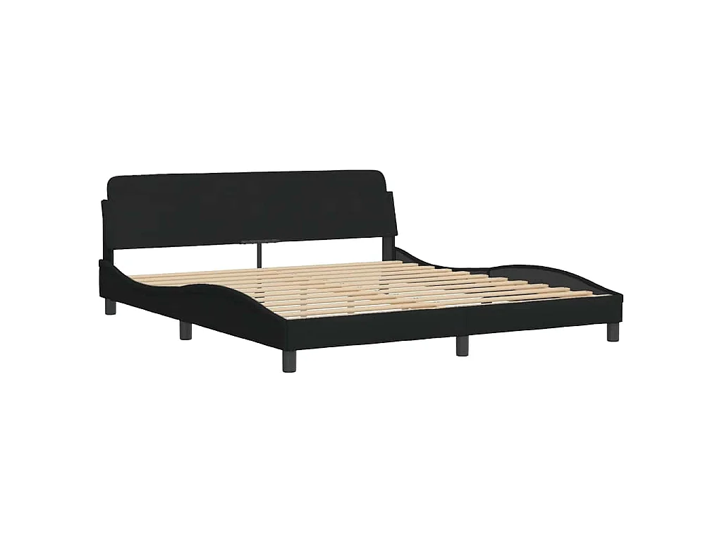Giroletto senza Materasso Hanko Nero 180x200 cm in Tessuto