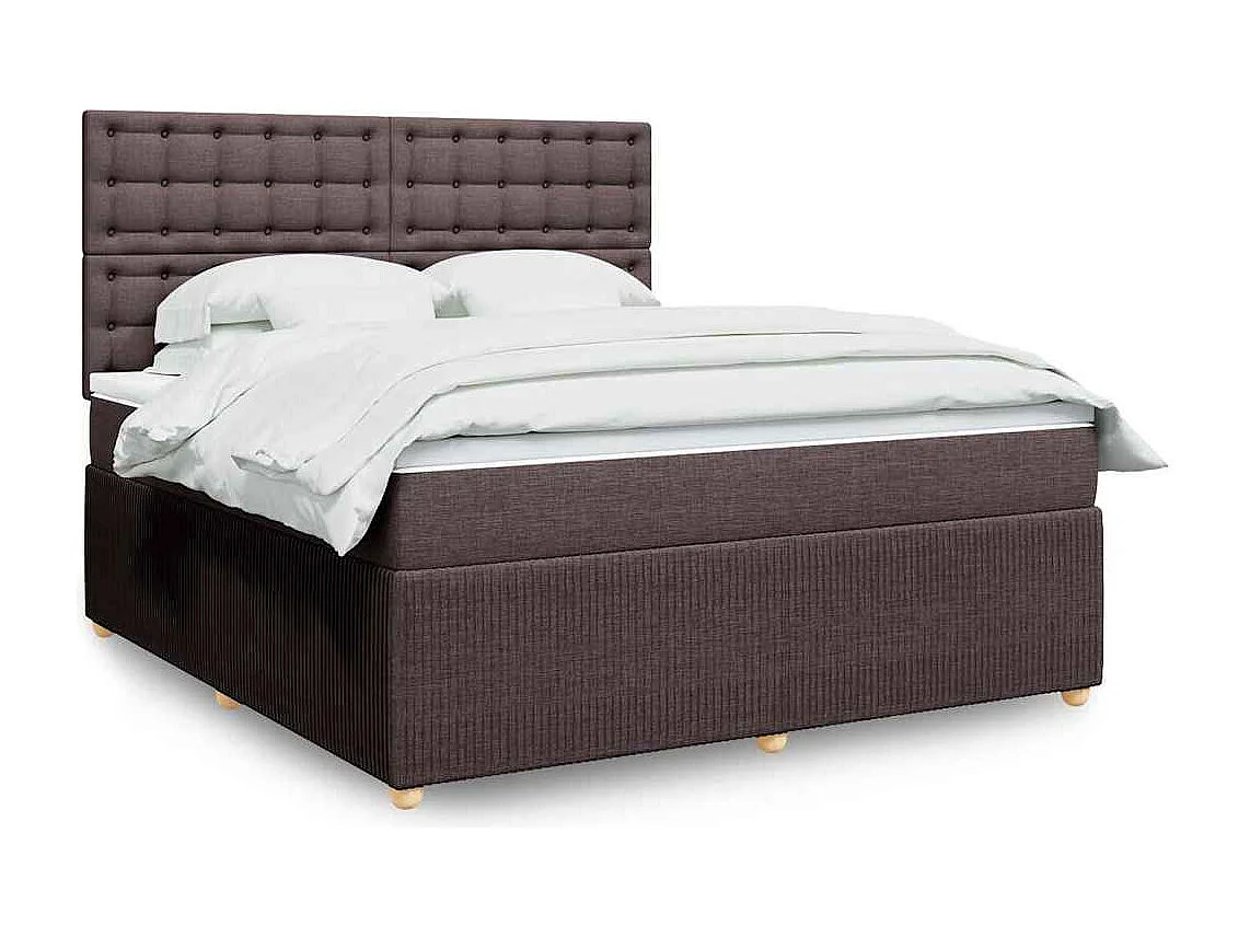 Boxspringbett mit Matratze Dunkelbraun 180x200 cm Stoff