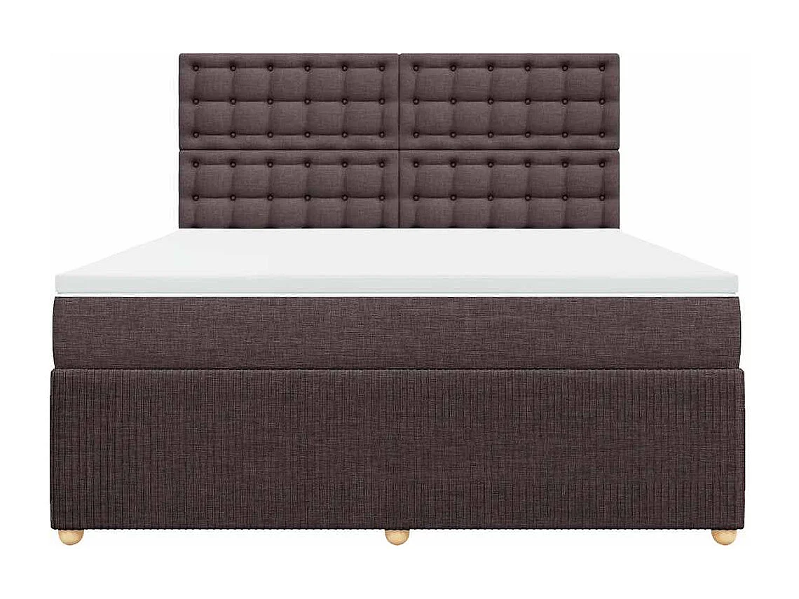 Boxspringbett mit Matratze Dunkelbraun 180x200 cm Stoff