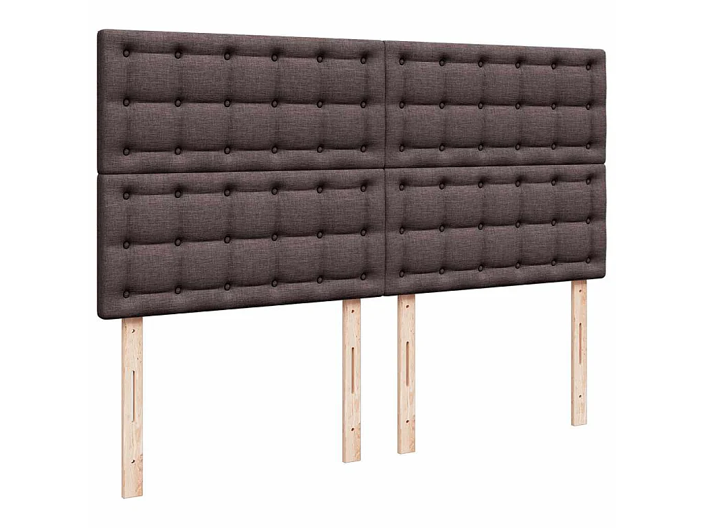 Cama box spring con colchón tela marrón oscuro 180x200 cm