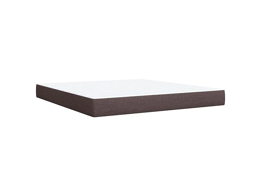 Cama box spring con colchón tela marrón oscuro 180x200 cm
