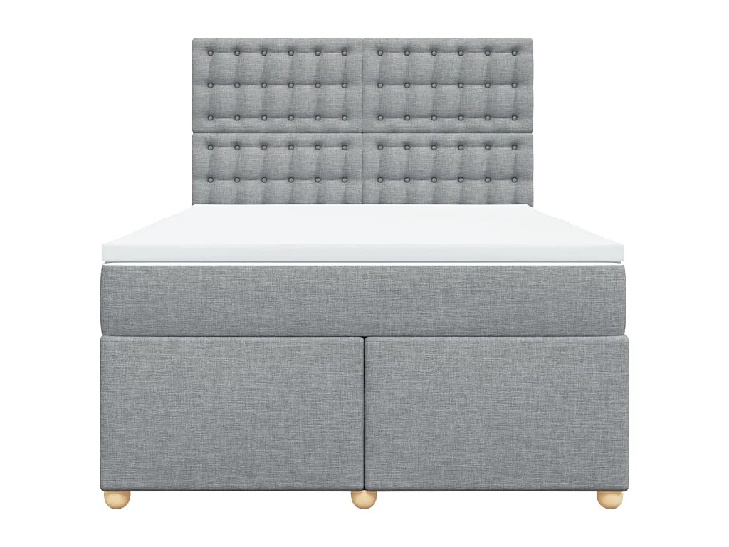 Sommier à lattes de lit avec matelas Gris clair 140x190cm Tissu