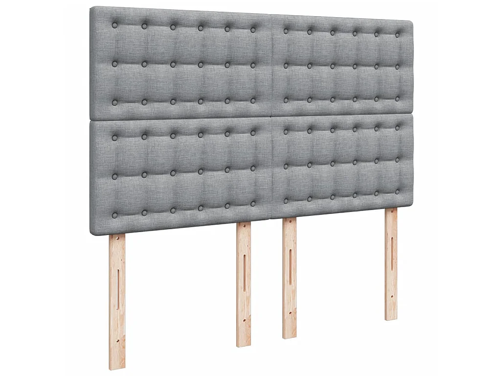 Sommier à lattes de lit avec matelas Gris clair 140x190cm Tissu