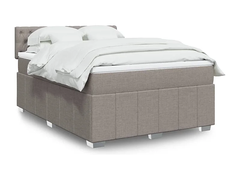 Boxspringbett mit Matratze Taupe 140x200 cm Stoff