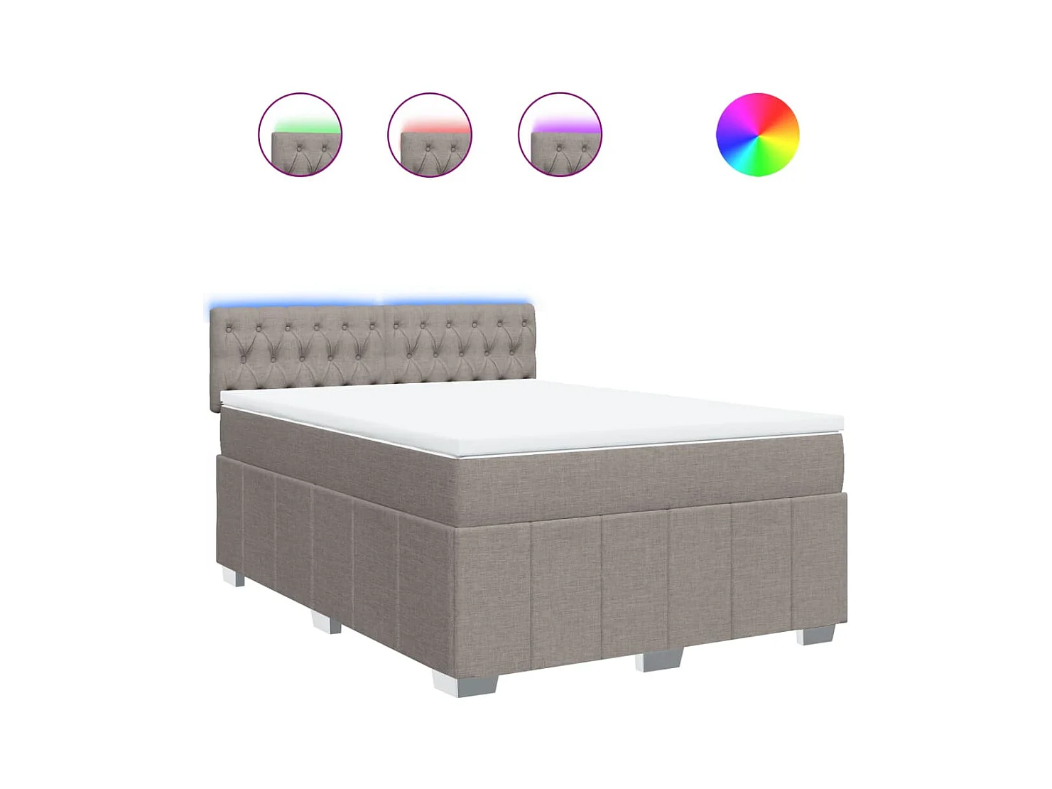 Boxspringbett mit Matratze Taupe 140x200 cm Stoff