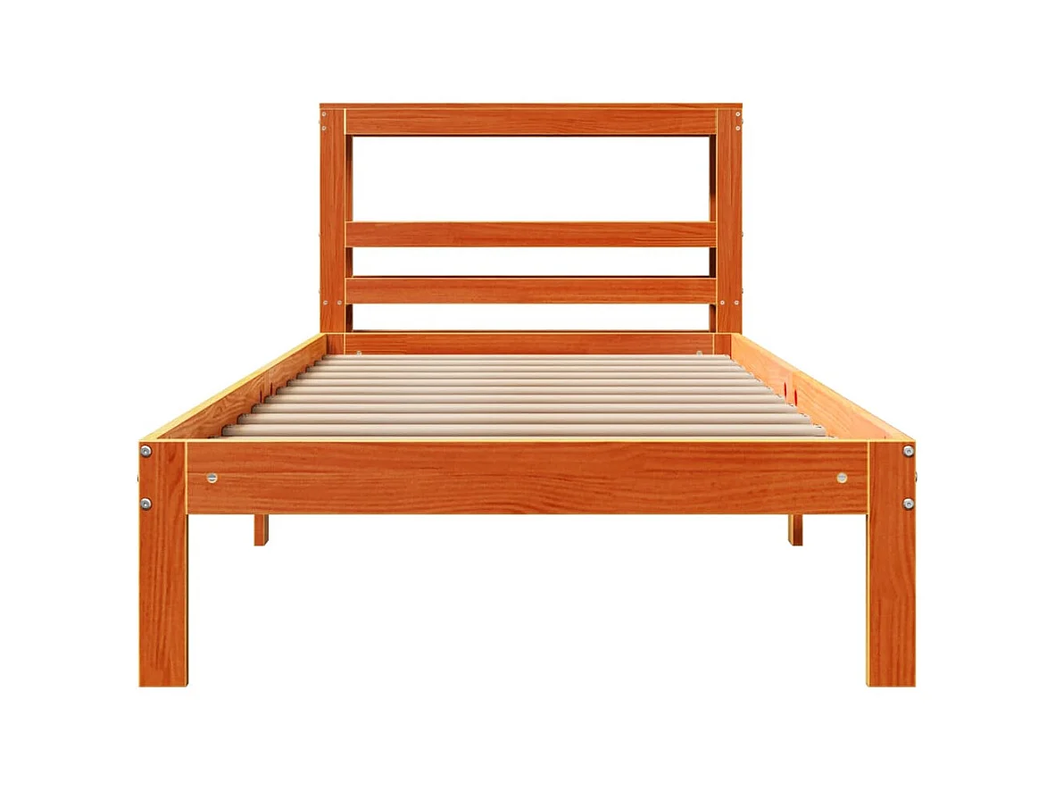 Cadre de lit sans matelas cire marron 90x200 cm bois pin massif