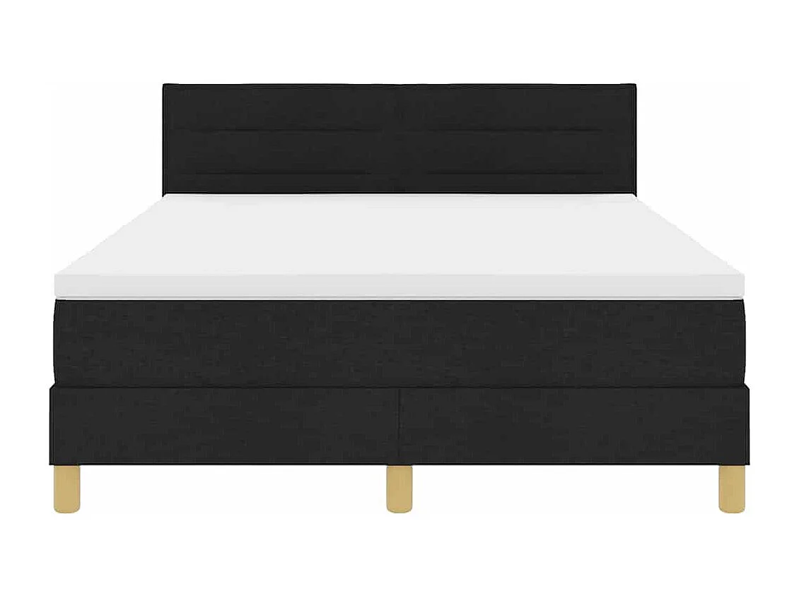 Boxspringbett mit Matratze Schwarz 160 x 200 cm Stoff