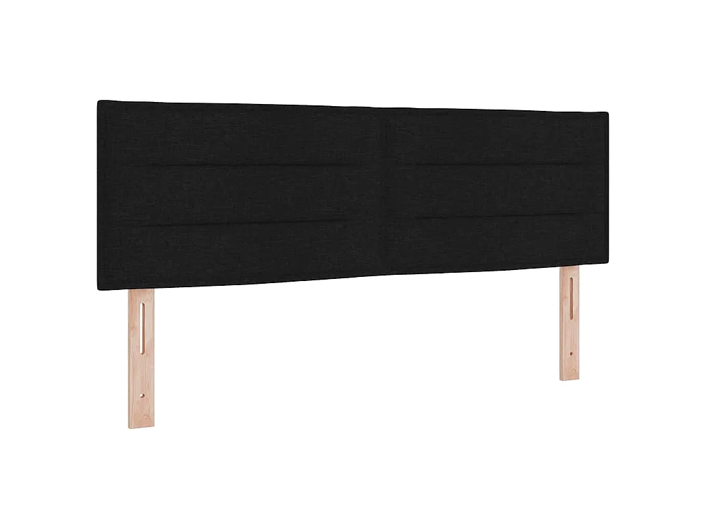 Cama tipo Box Spring con cojín Manual Negro 160 x 200 cm tela