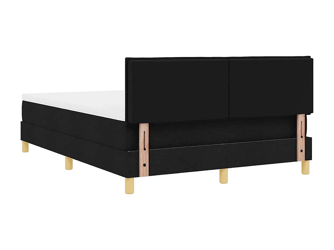 Cama tipo Box Spring con cojín Manual Negro 160 x 200 cm tela
