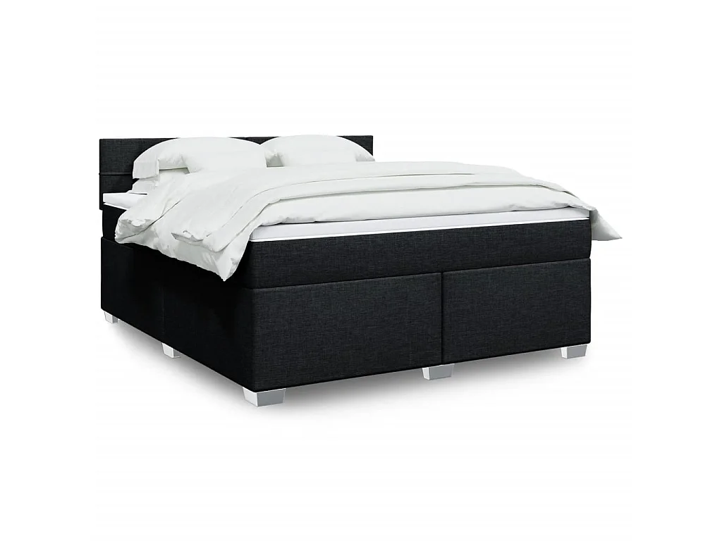 Giroletto a Molle con Materasso Nero 180x200 cm in Tessuto