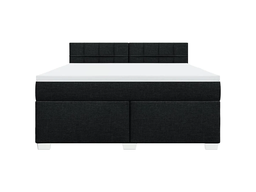 Giroletto a Molle con Materasso Nero 180x200 cm in Tessuto